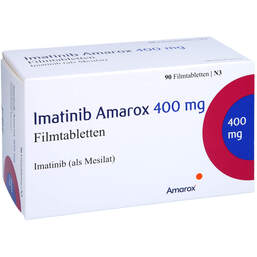 Abbildung: Imatinib Amarox 400 mg Filmtabletten 90 St, Filmtabletten PZN 16804752