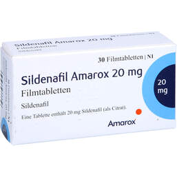 Abbildung: Sildenafil Amarox 20 mg Filmtabletten 30 St, Filmtabletten PZN 16804798