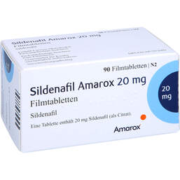 Abbildung: Sildenafil Amarox 20 mg Filmtabletten 90 St, Filmtabletten PZN 16804806