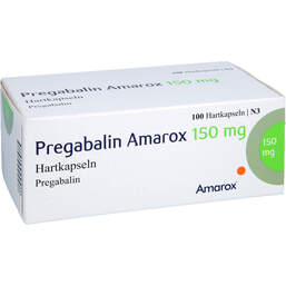 Abbildung: Pregabalin Amarox 150 mg Hartkapseln 100 St, Hartkapseln PZN 16805177