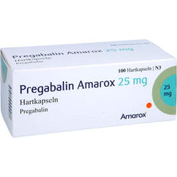 Abbildung: Pregabalin Amarox 25 mg Hartkapseln 100 St, Hartkapseln PZN 16805332