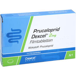 Abbildung: Prucaloprid Dexcel 2 mg Filmtabletten 14 St, Filmtabletten PZN 16806231