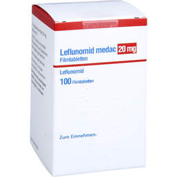 Abbildung: Leflunomid medac 20 mg Filmtabletten 100 St, Filmtabletten PZN 16806952