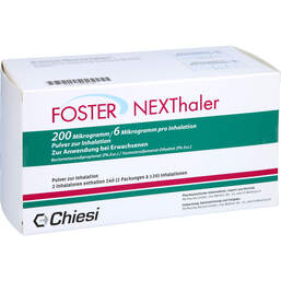 Abbildung: Foster Nexthaler 200 / 6 µg 120 ED Inhalationspulver 2 St, Inhalationspulver PZN 16808187