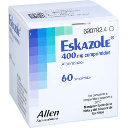 Abbildung: Eskazole 400 mg Tabletten 60 St, Tabletten PZN 16809672