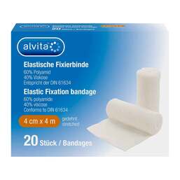 Abbildung: Alvita elastische Fixierbinde 4 cmx4 m 20 St, Binden PZN 16811373