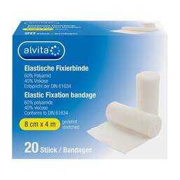 Abbildung: Alvita elastische Fixierbinde 8 cmx4 m 20 St, Binden PZN 16811545