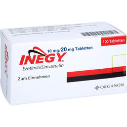 Abbildung: Inegy 10 mg / 20 mg Tabletten 100 St, Tabletten PZN 16812243