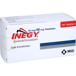 Abbildung: Inegy 10 mg / 40 mg Tabletten 100 St, Tabletten PZN 16812266