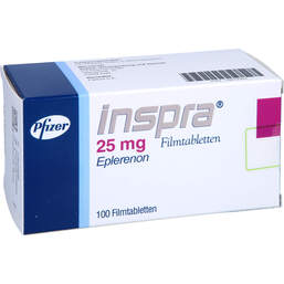 Abbildung: Inspra 25 mg Filmtabletten 100 St, Filmtabletten PZN 16812303