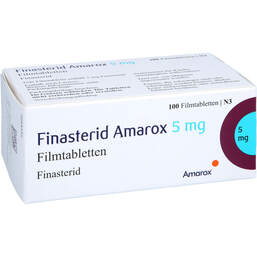 Abbildung: Finasterid Amarox 5 mg Filmtabletten 100 St, Filmtabletten PZN 16815514