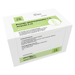Abbildung: Procain pharmarissano 1% Injektionslösung Ampullen 2 ml Injektionslösung, 50X2 ml PZN 16816212