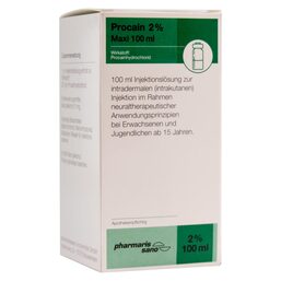 Abbildung: Procain pharmarissano 2% Maxi Injektionslösung Fla.100 ml 100 ml, Injektionslösung PZN 16816347
