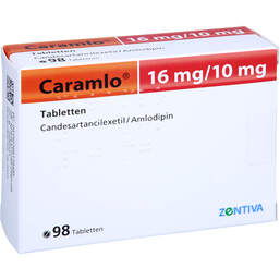Abbildung: Caramlo 16 mg / 10 mg Tabletten 98 St, Tabletten PZN 16817648