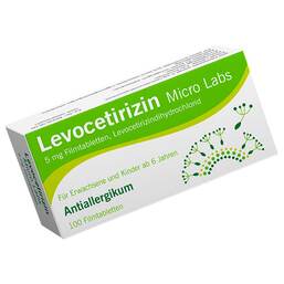 Abbildung: Levocetirizin Micro Labs 5 mg Filmtabletten Filmtabletten, 100 St PZN 16821029