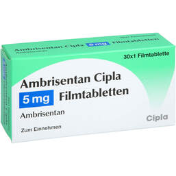 Abbildung: Ambrisentan Cipla 5 mg Filmtabletten 30 St, Filmtabletten PZN 16821532