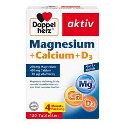Abbildung: Doppelherz Magnesium + Calcium + D3 aktiv Tabletten Tabletten, 120 St PZN 16824542