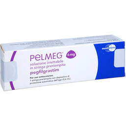 Abbildung: Pelmeg 6 mg Injektionslösung Fertigspritze mit autom.Nadels. 1 St, Injektionslösung PZN 16826297