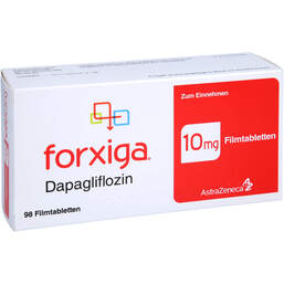 Abbildung: Forxiga 10 mg Filmtabletten 98 St, Filmtabletten PZN 16832665
