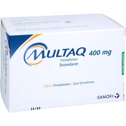 Abbildung: Multaq 400 mg Filmtabletten 100 St, Filmtabletten PZN 16833713