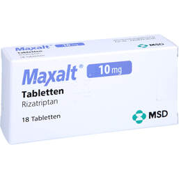 Abbildung: Maxalt 10 mg Tabletten 18 St, Tabletten PZN 16835907