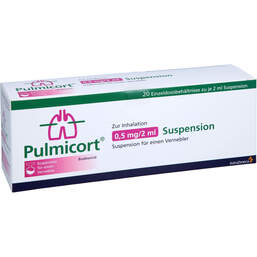Abbildung: Pulmicort 0,5 mg / 2 ml Suspension für einen Vernebler 20X2 ml, Suspension für einen Vernebler PZN 16836120
