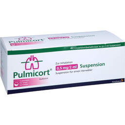Abbildung: Pulmicort 0,5 mg / 2 ml Suspension für einen Vernebler 40X2 ml, Suspension für einen Vernebler PZN 16836137