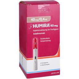 Abbildung: Humira 40 mg / 0,4 ml Injektionslösung im Fertigpen 6 St, Injektionslösung in einem Fertigpen PZN 16840009