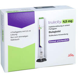 Abbildung: Trulicity 4,5 mg Injektionslösung in einem Fertigpen 4 St, Injektionslösung PZN 16840392