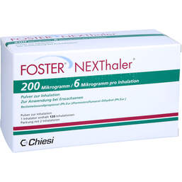Abbildung: Foster Nexthaler 200 / 6 µg 120 ED Inhalationspulver 2 St, Inhalationspulver PZN 16841167