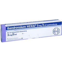 Abbildung: Ibandronsäure Hexal 3 mg / 3 ml Injektionslösung Fertigspritze  1 St, Injektionslösung PZN 16842333