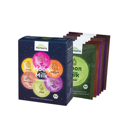 Abbildung: Herbaria Moon Milk Selection Mixpackung Bio Pulver Pulver, 5X5 g PZN 16849832