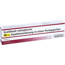 Abbildung: Icatibant-ratiopharm 30 mg Injektionslösung i.e.F.-Sp. 1 St, Injektionslösung in einer Fertigspritze PZN 16850634