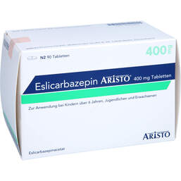 Abbildung: Eslicarbazepin Aristo 400 mg Tabletten 90 St, Tabletten PZN 16850924