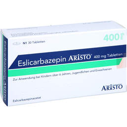 Abbildung: Eslicarbazepin Aristo 400 mg Tabletten 30 St, Tabletten PZN 16850930