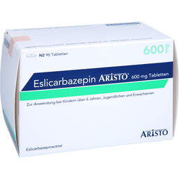 Abbildung: Eslicarbazepin Aristo 600 mg Tabletten 90 St, Tabletten PZN 16850947
