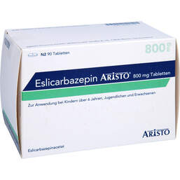 Abbildung: Eslicarbazepin Aristo 800 mg Tabletten 90 St, Tabletten PZN 16850976