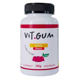 Abbildung: Vitgum Eisen Pfirsich vegan Softgums Kaudragees, 60 St PZN 16852053