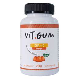 Abbildung: Vitgum DHA + Vitamin C Orange Softgums Kaudragees, 60 St PZN 16852107