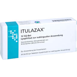 Abbildung: Itulazax 12 SQ-Bet Lyophilisat zum Einnehmen 30 St, Sublingualtabletten PZN 16855778