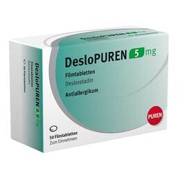 Abbildung: DesloPUREN 5 mg Filmtabletten Filmtabletten, 50 St PZN 16861750