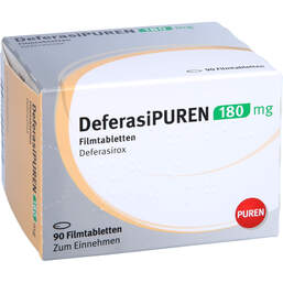 Abbildung: Deferasipuren 180 mg Filmtabletten 90 St, Filmtabletten PZN 16861796