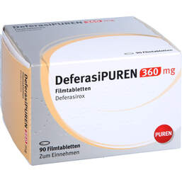 Abbildung: Deferasipuren 360 mg Filmtabletten 90 St, Filmtabletten PZN 16861810