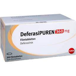 Abbildung: Deferasipuren 360 mg Filmtabletten 300 St, Filmtabletten PZN 16861827