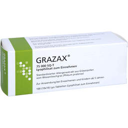 Abbildung: Grazax 75.000 SQ-T Lyo-Tabletten Lyophili.zum Einnehmen 100 St, Sublingualtabletten PZN 16864056