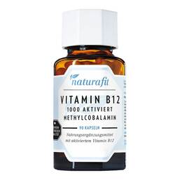 Abbildung: Naturafit Vitamin B12 1000 µg aktiviert Kapseln 90 St, Kapseln PZN 16864300