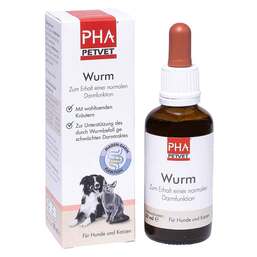 Abbildung: PHA Wurm Tropfen für Hunde / Katzen 50 ml, Tropfen PZN 16866724