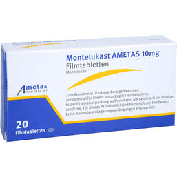 Abbildung: Montelukast Ametas 10 mg Filmtabletten 20 St, Filmtabletten PZN 16867327