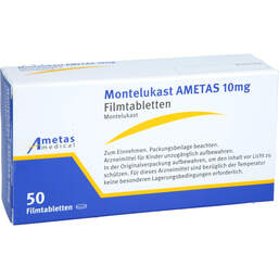 Abbildung: Montelukast Ametas 10 mg Filmtabletten 50 St, Filmtabletten PZN 16867333