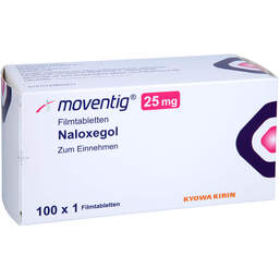 Abbildung: Moventig 25 mg Filmtabletten 100 St, Filmtabletten PZN 16869361